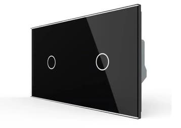 Zwarte Livolo 1+1 Touchscreen Dimmer | Wissel | Glaspaneel, Ophalen of Verzenden, Nieuw, Schakelaar