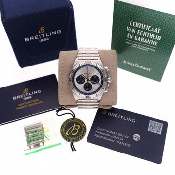 Breitling Chronomat B01 42mm AB013401G1A1; Chronograaf He..., Overige merken, Overige materialen, Ophalen of Verzenden, Zo goed als nieuw