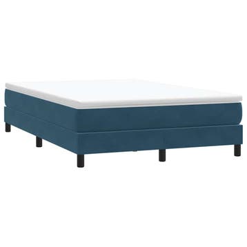 vidaXL Boxspring zonder matras fluweel donkerblauw 140x210, Verzenden, Nieuw, Blauw, Stof