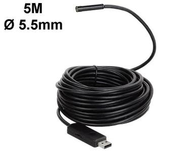 5 meter USB endoscoop Ø 5.5 mm met LED, Ophalen of Verzenden, Nieuw