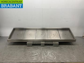 RVS ijsbak Bak met afvoer 255 x 70 x 31,5 cm Horeca, Ophalen of Verzenden, Gebruikt