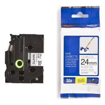 Brother TZe-FX251 Flexi ID tape zwart op wit 24 mm, Computers en Software, Printerbenodigdheden, Verzenden, Nieuw, Printertape