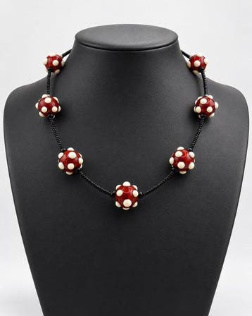 Murano-glas - Halsketting - bruin en ivoorkleurig glas