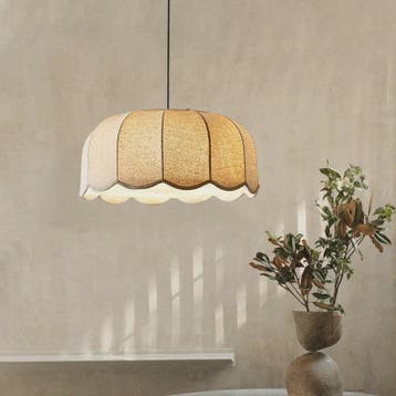 Scalloped Stof Hanglamp - Scandinavische Stijl - Woonkamer,, Huis en Inrichting, Verzenden, Nieuw