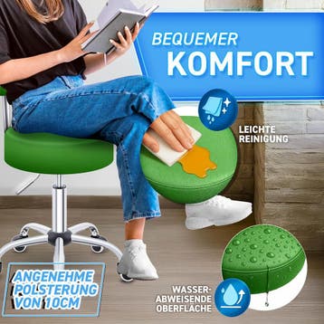 Zadelkruk - Kruk op wielen - Rolkruk - Draaikruk - Groen - T, Verzenden, Zo goed als nieuw