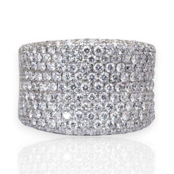 Ring - 18 karaat Witgoud - 4.15ct. tw. Diamant (Natuurlijk), Nieuw