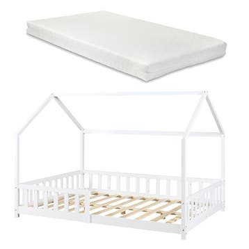 Kinderbed Hesel huisbed met matras en uitvalbeveiliging 120x, Verzenden, Nieuw