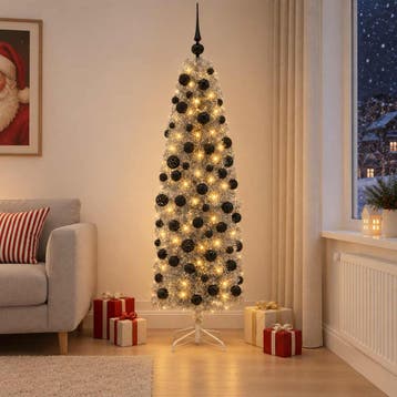 vidaXL Smalle kunstkerstboom met kerstballen 180 cm 300, Verzenden, Nieuw