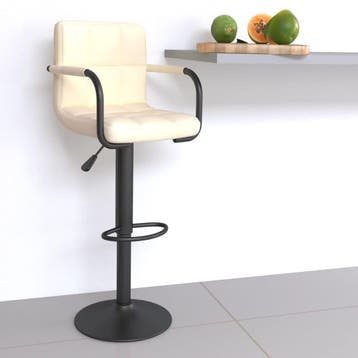 vidaXL Barkruk stof crèmekleurig, Verzenden, Nieuw