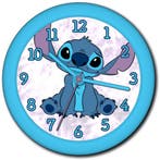 Lilo &amp; Stitch Wandklok - 25 cm - Kunststof - Blauw, Ophalen of Verzenden, Zo goed als nieuw