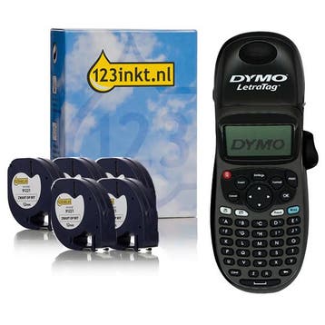 Dymo LetraTag LT-100H beletteringsysteem zwart + 5 tapes, Verzenden, Nieuw, Tape-label, Dymo