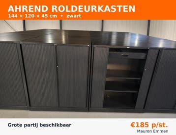 Ahrend archiefkast 144x120x45 cm zwart – grote partij, Huis en Inrichting, Gebruikt, 100 tot 150 cm, 100 tot 150 cm, Ophalen of Verzenden