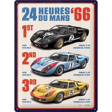Metalen wandbord 24 uurs race le mans Ford GT40, Verzenden, Nieuw, Auto's