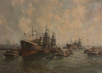Henri Joseph Pauwels (1903-1983) - Grande scène portuaire