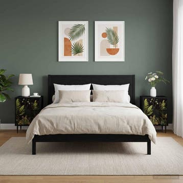 vidaXL Nachtkastje RHENEN 2 st Zwart eiken 36 x 33 x 51 cm, Huis en Inrichting, Slaapkamer | Nachtkastjes, Minder dan 45 cm, Verzenden