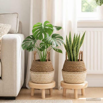 vidaXL Plantenpot met handvatten 2 st Wit Ø 22 x 20 cm 100%, Verzenden, Nieuw, Minder dan 30 cm