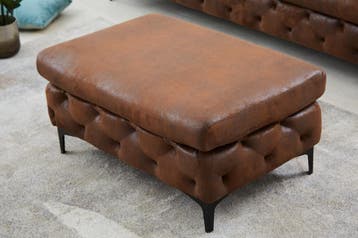 Chesterfield Ottoman MODERN BAROK 90cm antiek bruin, Huis en Inrichting, Stoelen, Ophalen of Verzenden, Nieuw