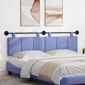 vidaXL Hangend hoofdbord Jeans Blauw Stof, Verzenden, Nieuw, Blauw, Stof