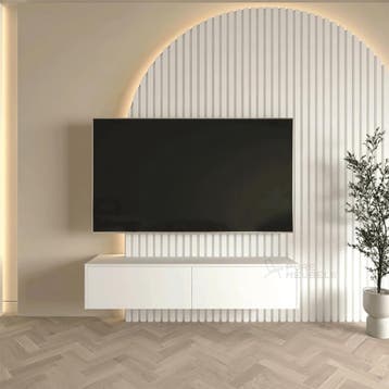 Madera Tv-meubel 150 x 38 x 33 cm - Wit, Ophalen of Verzenden, Nieuw