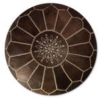 Poef Leder - Wood Brown, Verzenden, Nieuw