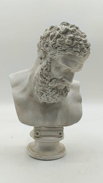 sculptuur, Busto dellercole farnese - 29 cm - marmerpoeder, Antiek en Kunst, Curiosa en Brocante