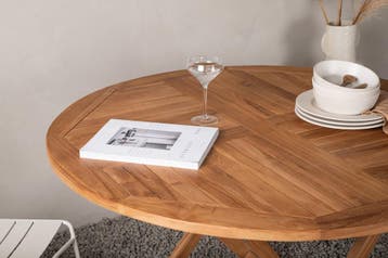 tuintafel-woody-rond-4-personen-teak-120cm-the-outsider, Tuin en Terras, Verzenden, Nieuw