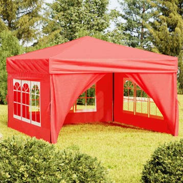 vidaXL Partytent inklapbaar met zijwanden 3x3 m rood, Verzenden, Nieuw, Partytent