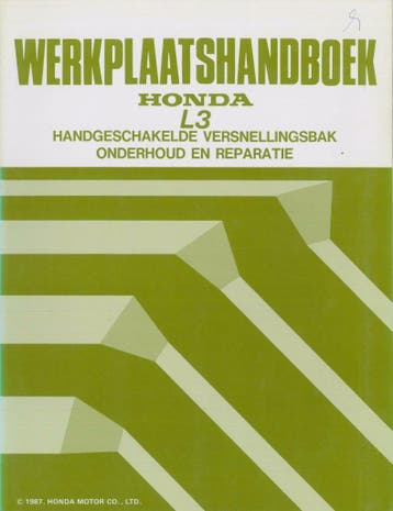 1987 Honda L3 werkplaatshandboek handgeschakelde versnelling, Verzenden