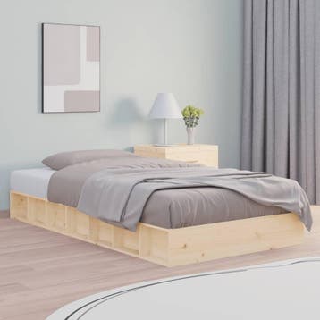 vidaXL Bedframe massief hout 120x190 cm, Huis en Inrichting, Slaapkamer | Bedden, Bruin, Verzenden, Nieuw, 190 cm of minder