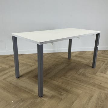 Wiesner-Hager kantinetafel 75x140x70 cm, wit - grijs, Ophalen of Verzenden, Gebruikt, Bureau