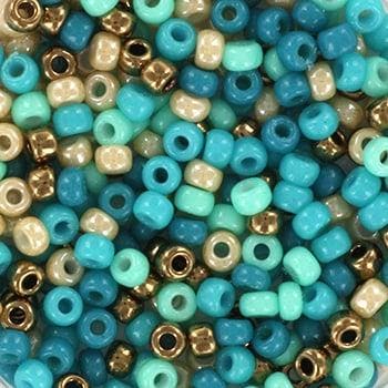 c.a. 5 gram Miyuki rocailles 8/0 - Mix blue beach mix31, Hobby en Vrije tijd, Kralen en Sieraden maken, Ophalen of Verzenden, Nieuw