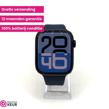 Apple Watch Serie 9 45mm midnight | 100% batterij | Garantie, Stressniveau, Verzenden, IOS, Nieuw