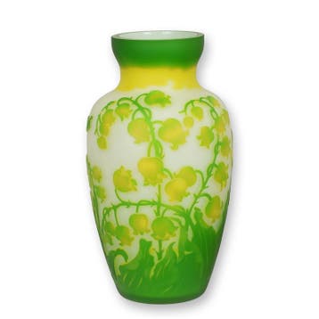 A CAMEO GLASS VASE ADAMS NEEDLE (Beeldjes - Decoratie), Huis en Inrichting, Verzenden, Nieuw