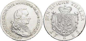 Konventionstaler, daalder 1785 B Wuerttemberg-oels Karl C..., Verzenden