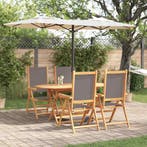 vidaXL Tuin eettafelset 5 pcs Antraciet Massief Acaciahout, Verzenden, Nieuw