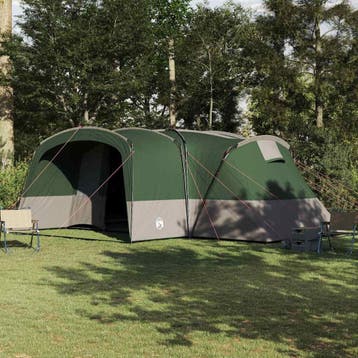 vidaXL Familietent voor 12 Personen 12-persoons Groen en Wit, Verzenden, Nieuw, Tot en met 2