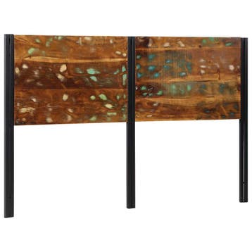 vidaXL Hoofdeinde 160 cm massief gerecycled en ijzer, Verzenden, Nieuw, Bruin, Hout
