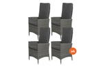 VDG Set van 4 - Timber wicker verstelbare tuinstoel -, Verzenden, Nieuw, Overige materialen