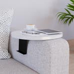 Dienblad armleuning Kuleskyd rond Ø34 cm wit [en.casa], Verzenden, Nieuw