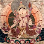 Handgeborduurde Thangka Zijde en Gouddraad - Bodhisattva -