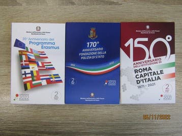 Italië. 2 Euro 2021/2022 (3 verschillende) (Zonder