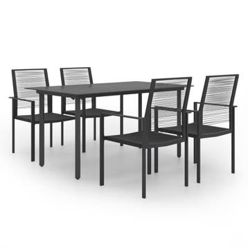 vidaXL 5-delige Tuinset, 4 zitplaatsen, Verzenden, Nieuw, Rvs