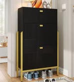 Zwarte Schoenenkast met Gouden Handgrepen, Verzenden, Nieuw