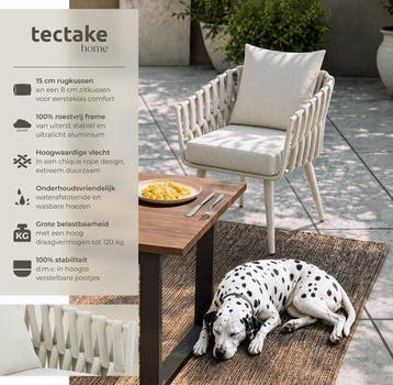 2dekans | tectake® Tuinstoel Lugano - Loungestoel met, Ophalen of Verzenden, Zo goed als nieuw