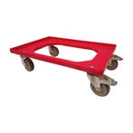 Dolly 60x40x15 rood met 2 zwenkwielen en 2 wielen met rem,, Ophalen of Verzenden, Overige typen, Emtrade NL