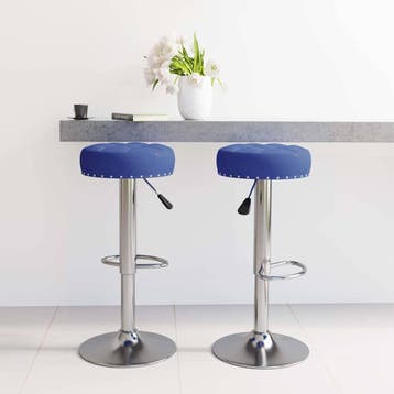 vidaXL Barkrukken 2 st stof blauw, Verzenden, Nieuw