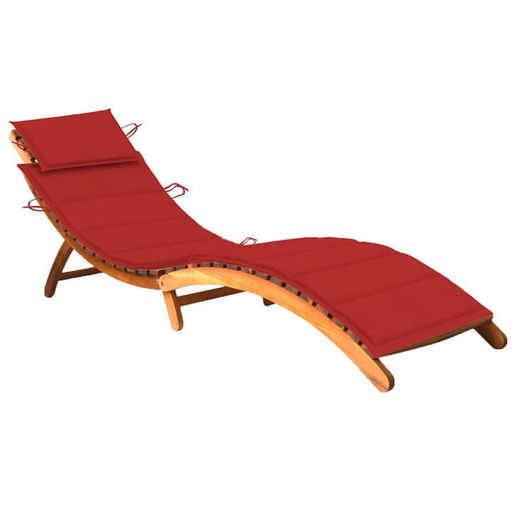 vidaXL Ligbed met kussen massief acaciahout, Tuin en Terras, Ligbedden, Nieuw, Verzenden