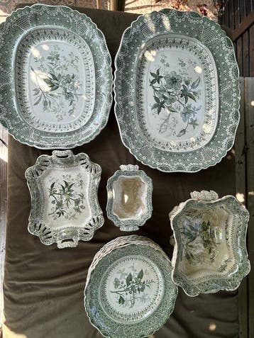 Eetservies voor 12 (16) - asiatic plants - Aardewerk -