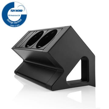 *WOONWINKEL* Bureau Stekkerdoos Zwart 2x 230V + EGST® Snoer, Verzenden, Nieuw