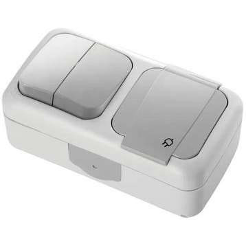 Viko by Panasonic Palmiye Grijs Dubbele Schakelaar + Geaa..., Ophalen of Verzenden, Nieuw